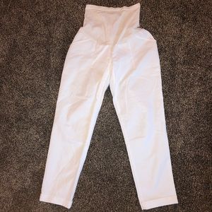 Maternity dressy white cropped pants